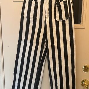 Black and White Striped Pants large boutique